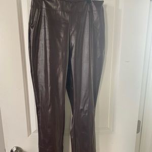 Shein dark brown leather pants size small